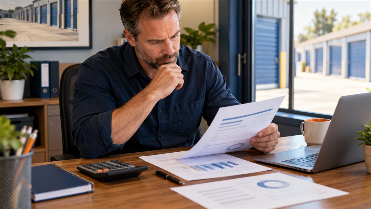 Illustrative scene of an operator reviewing a service proposal and costs at a desk.